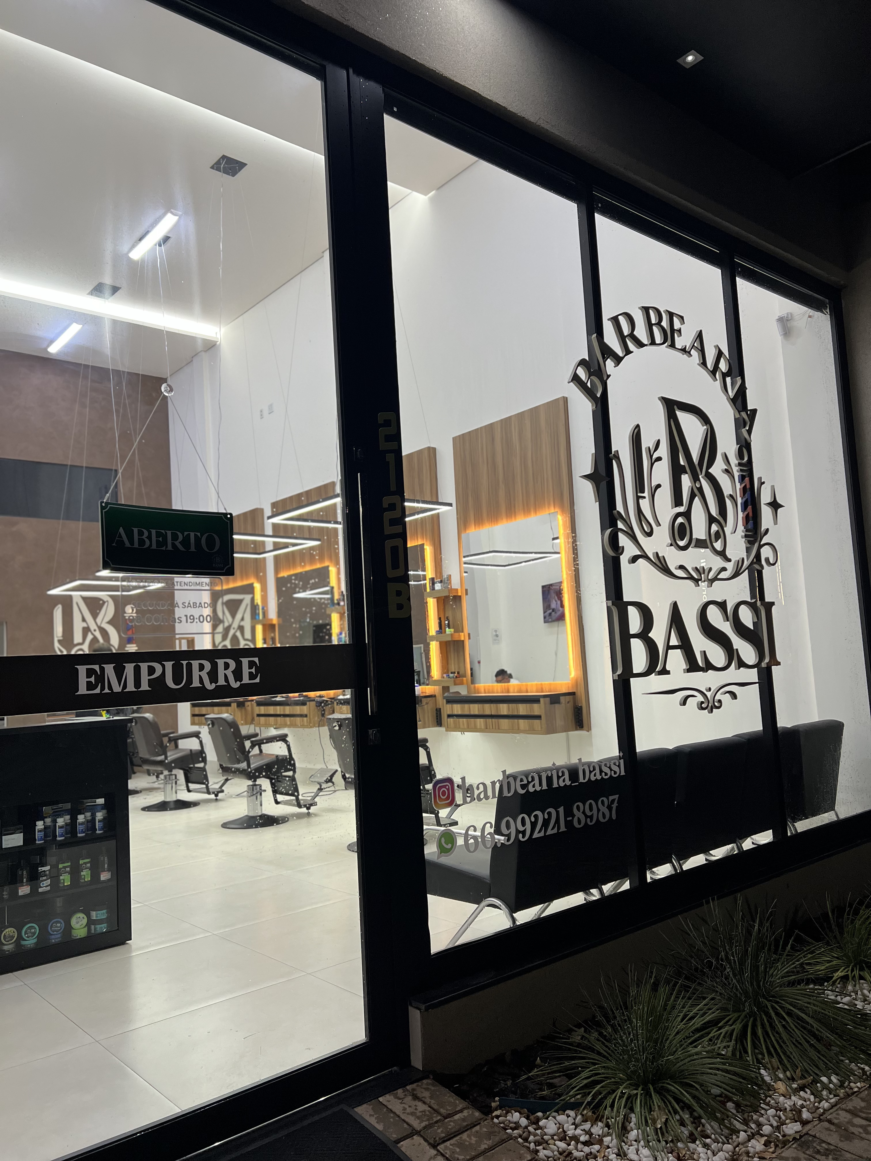 Ambiente interno da Barbearia Bassi