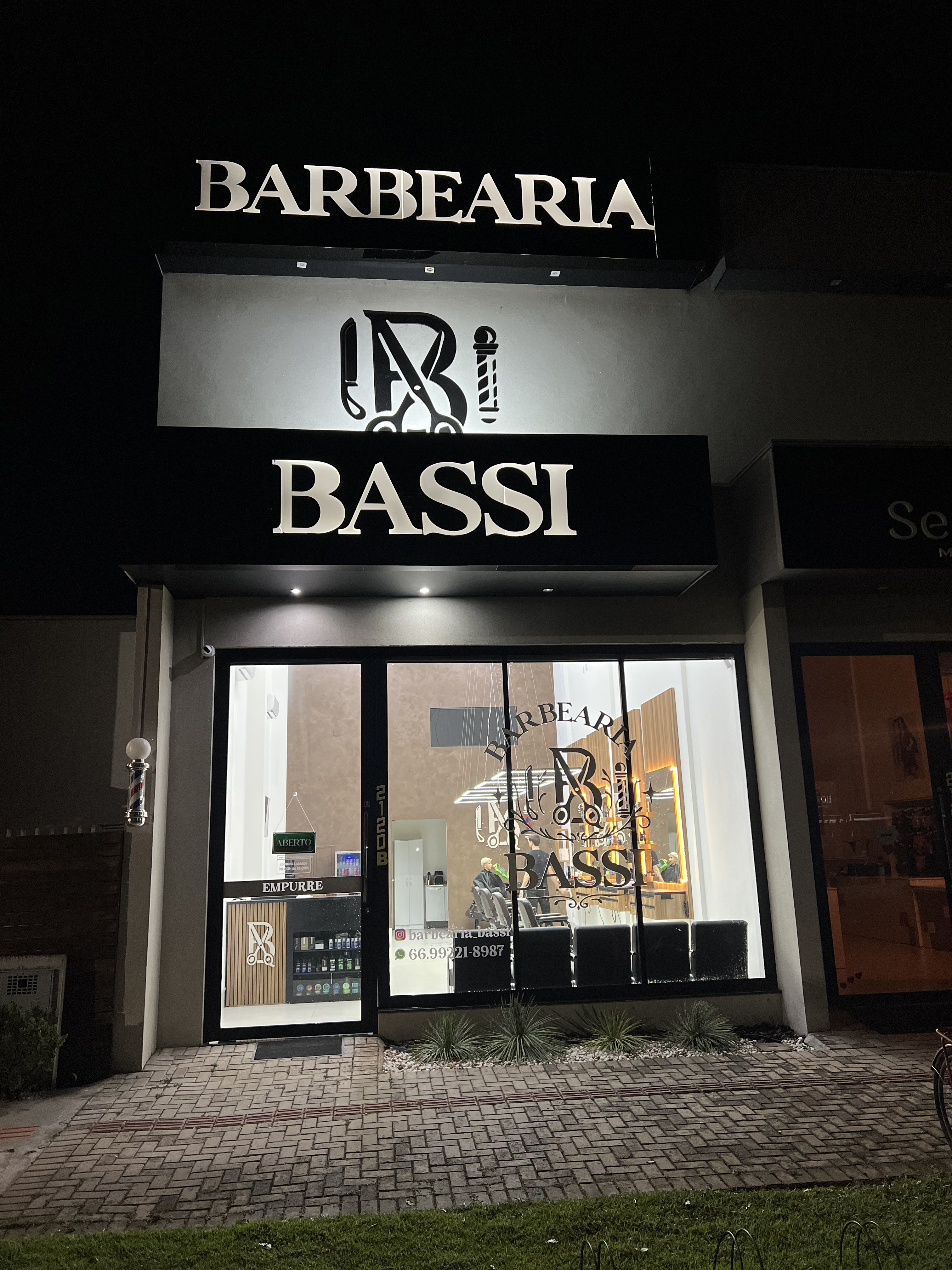 Detalhe do espaço da Barbearia Bassi